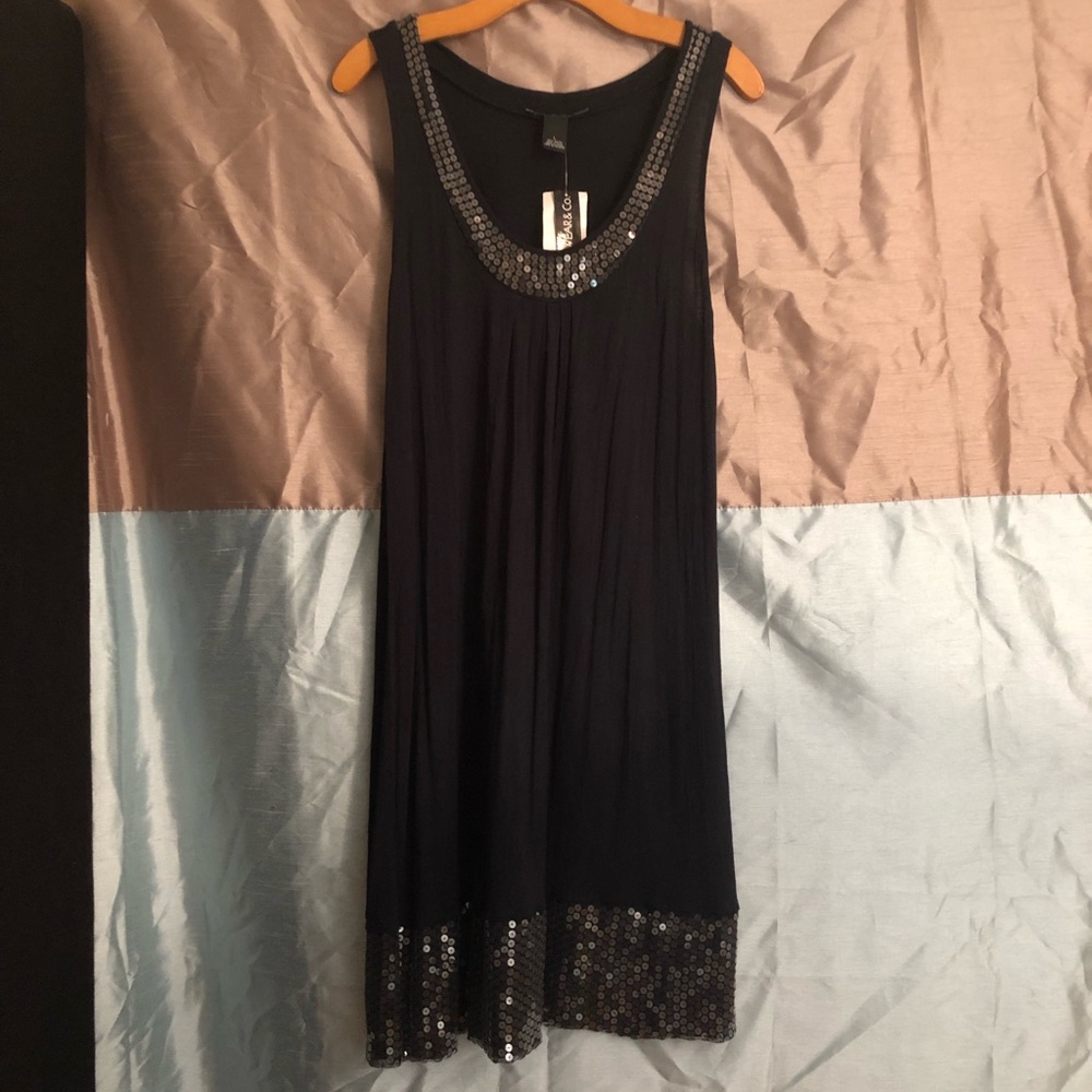 Cruise Wear Co. Black Sleeveless Sequin Dress